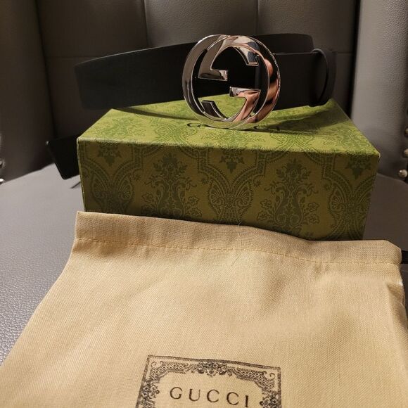 Gucci GG Black Marmont Belt 44/110 - Picture 1 of 4